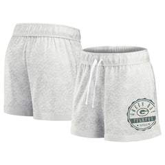 Green Bay Packers Women's Vintage Badge Shorts - Oatmeal Shorts
