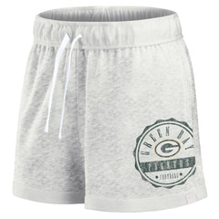 Green Bay Packers Women's Vintage Badge Shorts - Oatmeal Shorts