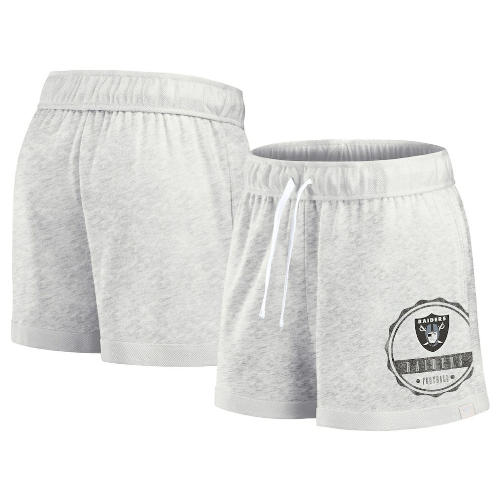 Las Vegas Raiders Women's Vintage Badge Shorts - Oatmeal Shorts