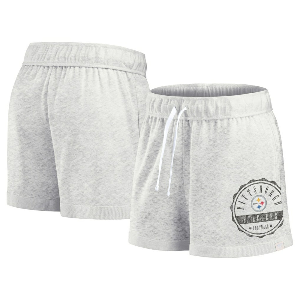 Pittsburgh Steelers Women's Vintage Badge Shorts - Oatmeal Shorts