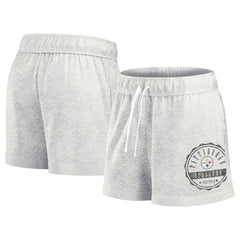 Pittsburgh Steelers Women's Vintage Badge Shorts - Oatmeal Shorts