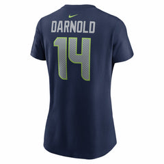 Sam Darnold Seattle Seahawks Women's Super Bowl LX Patch Name & Number T-Shirt - College Navy T-shirts