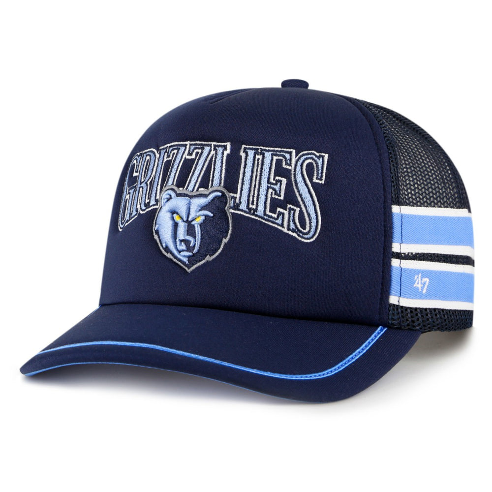Memphis Grizzlies '47 Sidebrand Stripes Trucker Adjustable Hat Navy - 47 brand outlet