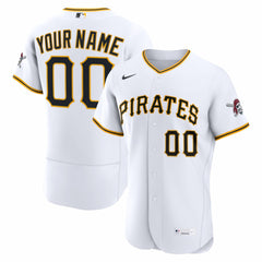Pittsburgh Pirates Nike Home Authentic Custom Jersey - White Jerseys