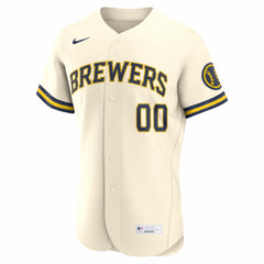 Milwaukee Brewers Nike Home Authentic Custom Jersey - Cream Jerseys