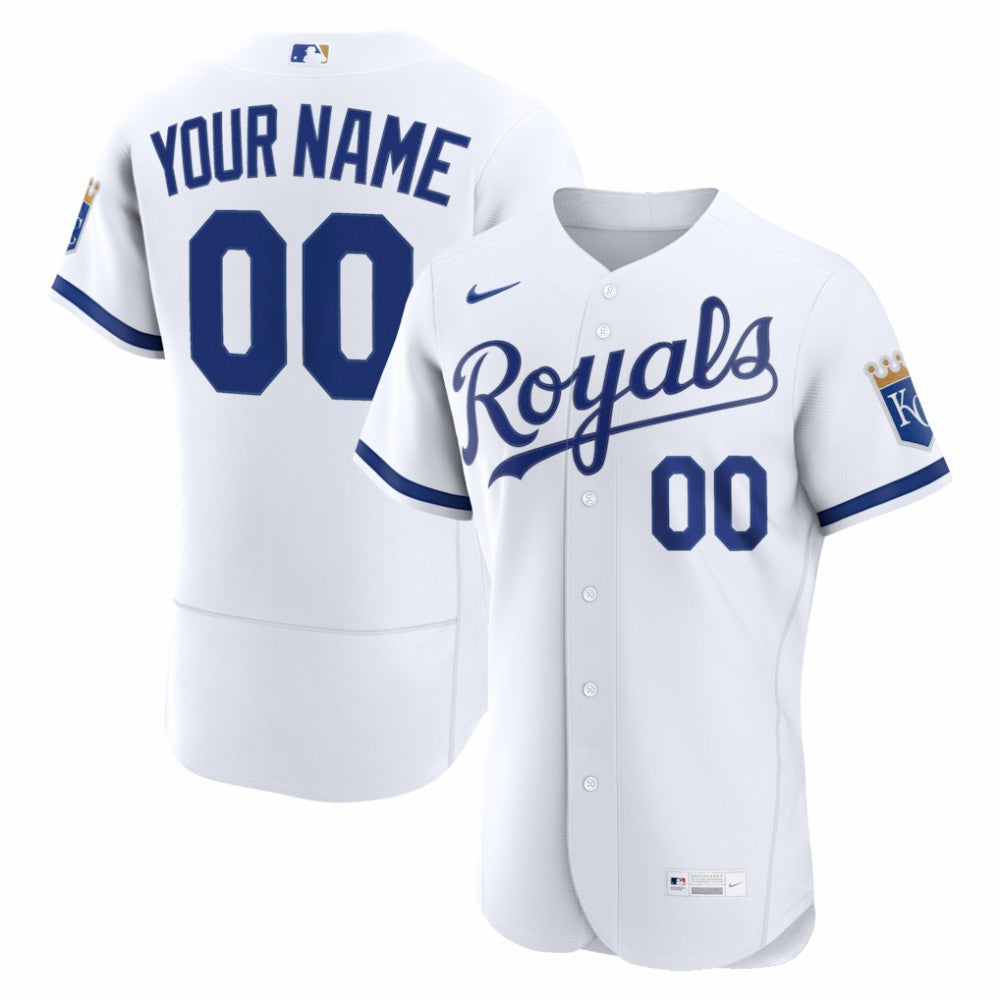 Kansas City Royals Nike Home Authentic Custom Jersey - White Jerseys