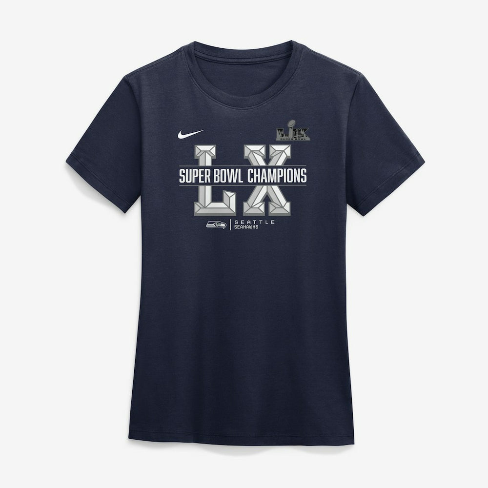 Seattle Seahawks Women's Super Bowl LX Champions Sacrifice T-Shirt - College Navy T-shirts