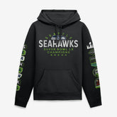 Seattle Seahawks Super Bowl LX Champions Banner Year Hoodie - Black Hoodies