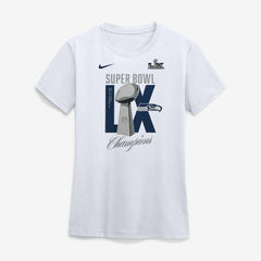 Seattle Seahawks Women's Super Bowl LX Champions Lombardi Trophy T-Shirt - White T-shirts