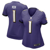 Number 1 Mom Baltimore Ravens Women's Game Jersey - Purple Jerseys
