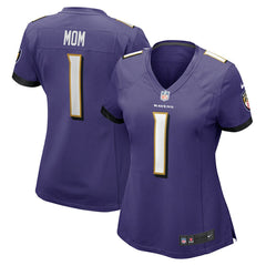 Number 1 Mom Baltimore Ravens Women's Game Jersey - Purple Jerseys