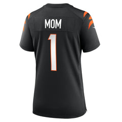 Number 1 Mom Cincinnati Bengals Women's Game Jersey - Black Jerseys