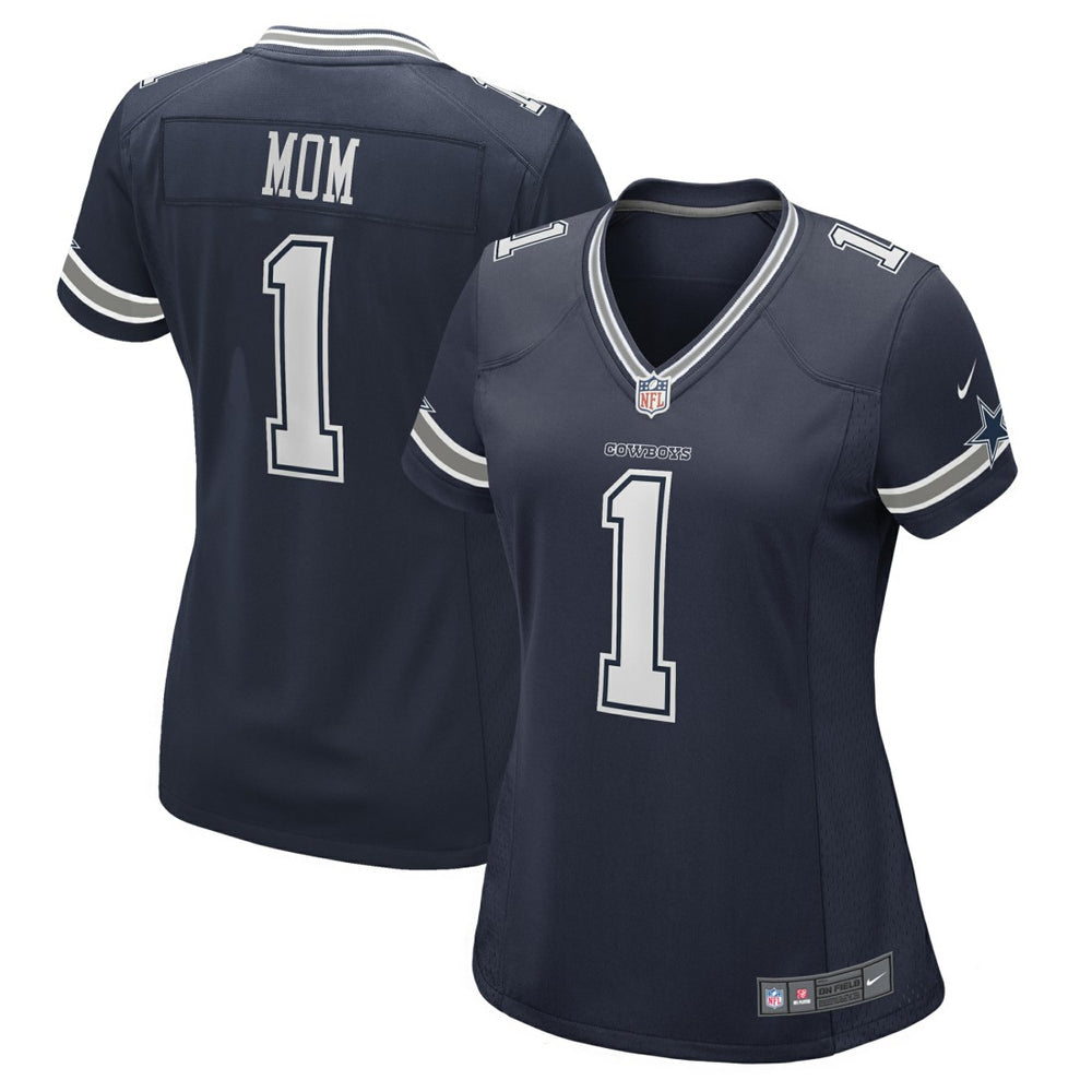 Number 1 Mom Dallas Cowboys Women's Game Jersey - Navy Jerseys
