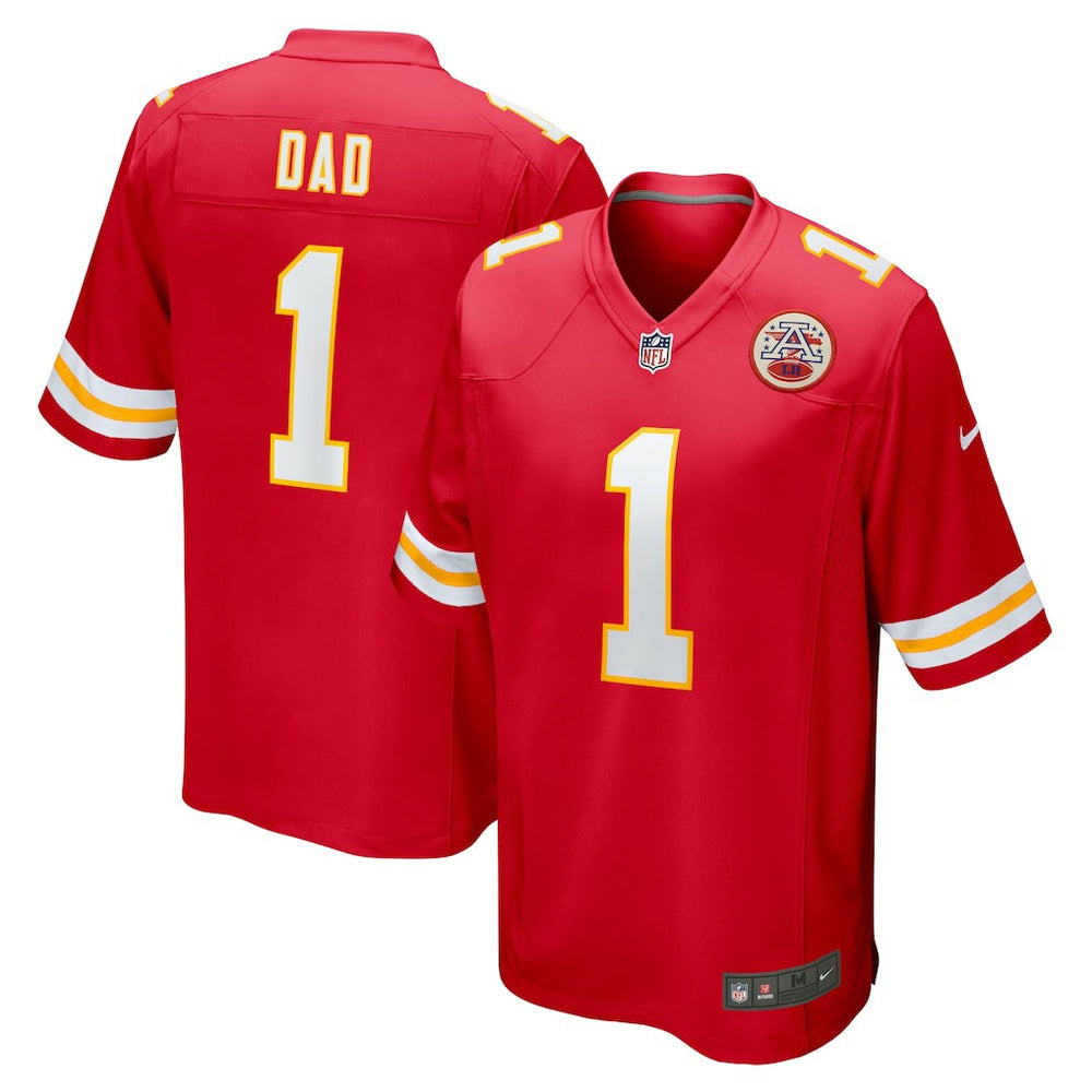Number 1 Dad Kansas City Chiefs Game Jersey - Red Jerseys