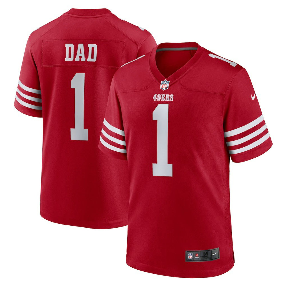 Number 1 Dad San Francisco 49ers Game Jersey - Scarlet Jerseys