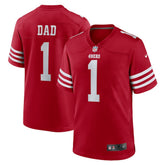 Number 1 Dad San Francisco 49ers Game Jersey - Scarlet Jerseys