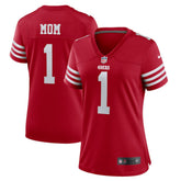 Number 1 Mom San Francisco 49ers Women's Game Jersey - Scarlet Jerseys