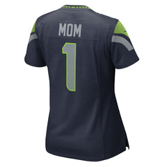Number 1 Mom Seattle Seahawks Women's Game Jersey - College Navy Jerseys