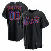 New York Mets Nike Alternate Replica Custom Jersey - Black Jerseys