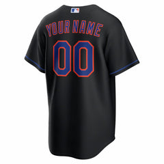 New York Mets Nike Alternate Replica Custom Jersey - Black Jerseys