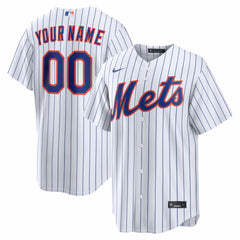New York Mets Nike Home Replica Custom Jersey - White Jerseys