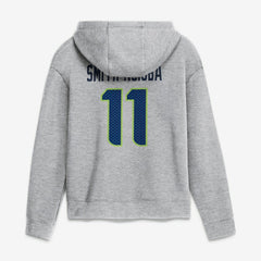 Jaxon Smith-Njigba Seattle Seahawks Women's Super Bowl LX Champions Patch Name & Number Hoodie - Heather Gray Hoodies