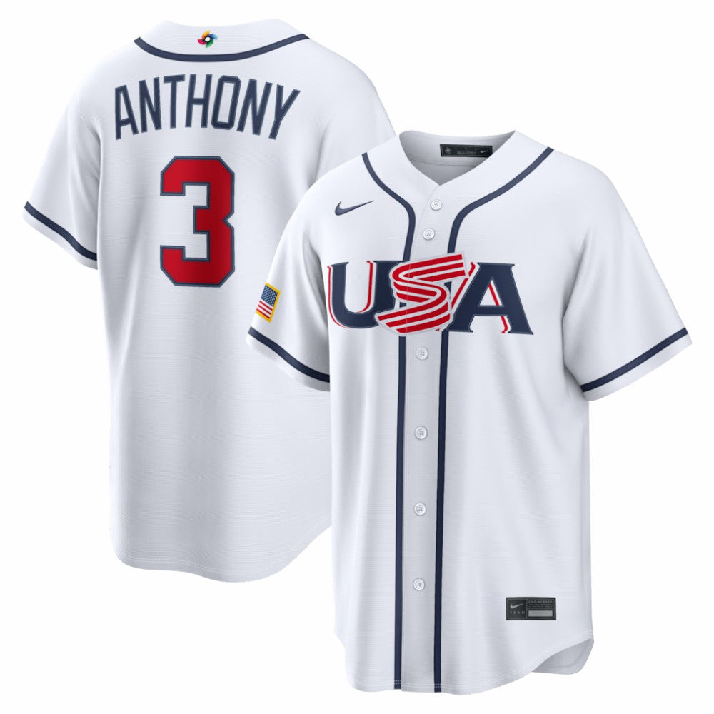 Roman Anthony USA Baseball Nike 2026 World Baseball Classic Home Stadium Jersey - White Jerseys