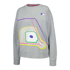 Terez MLB Women's Baseball Field Pullover Sweatshirt - Gray Pullover