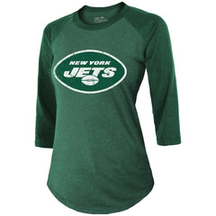Ahmad Sauce Gardner New York Jets Majestic Threads Women's Player Name & Number Tri-Blend 3/4-Sleeve Fitted T-Shirt - Green T-shirts
