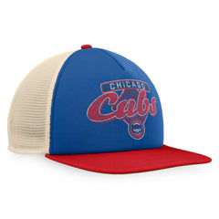 Chicago Cubs Fanatics Cooperstown Collection Talley Foam Trucker Snapback Hat - Royal/Red Hats