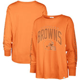 Cleveland Browns '47 Women's Tom Cat Lightweight Long Sleeve T-Shirt - Orange T-shirts