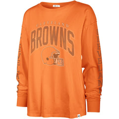 Cleveland Browns '47 Women's Tom Cat Lightweight Long Sleeve T-Shirt - Orange T-shirts