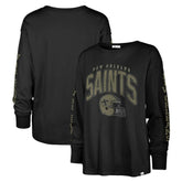 New Orleans Saints '47 Women's Tom Cat Lightweight Long Sleeve T-Shirt - Black T-shirts
