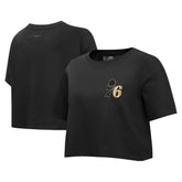 Philadelphia 76ers Pro Standard Women's Holiday Glam Boxy T-Shirt Black