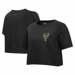 Milwaukee Bucks Pro Standard Women's Holiday Glam Boxy T-Shirt Black