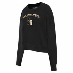 Philadelphia 76ers Pro Standard Women's Glam Cropped Pullover Sweatshirt - Black