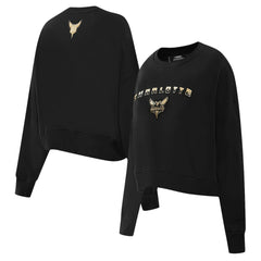 Charlotte Hornets Pro Standard Women's Glam Cropped Pullover Sweatshirt - Black