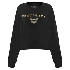 Charlotte Hornets Pro Standard Women's Glam Cropped Pullover Sweatshirt - Black