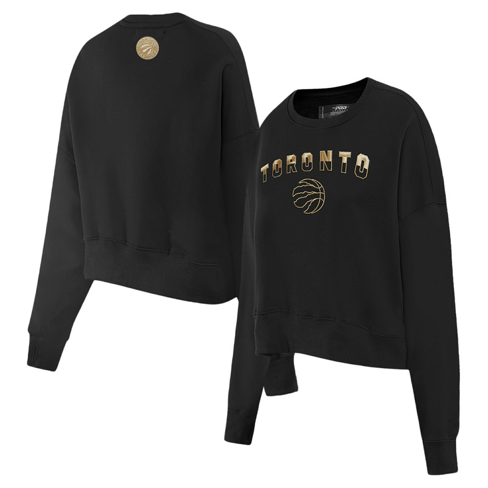 Toronto Raptors Pro Standard Women's Glam Cropped Pullover Sweatshirt - Black