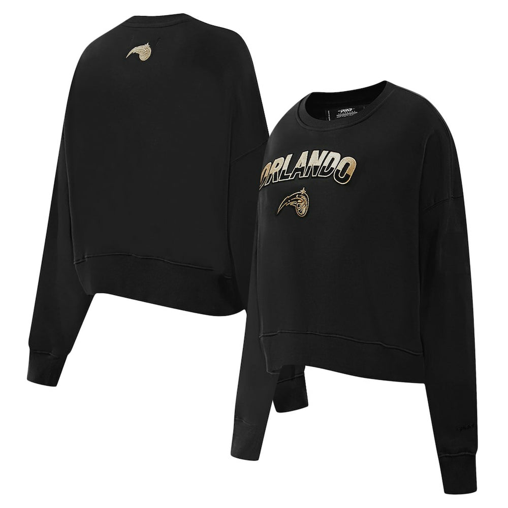 Orlando Magic Pro Standard Women's Glam Cropped Pullover Sweatshirt - Black