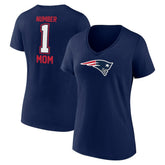 New England Patriots Women's Mother's Day V-Neck T-Shirt - Navy T-shirts