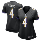 Zay Flowers Baltimore Ravens Women's Alternate Game Jersey - Black Jerseys