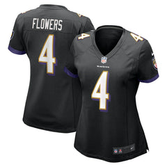 Zay Flowers Baltimore Ravens Women's Alternate Game Jersey - Black Jerseys