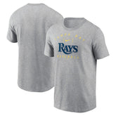 Tampa Bay Rays Nike Home Team Athletic Arch T-Shirt - Heather Gray T-shirts