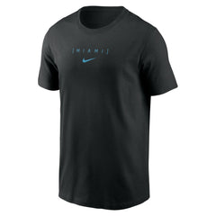Miami Marlins Nike Large Logo Back Stack T-Shirt - Black T-shirts