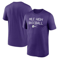 Colorado Rockies Nike Baseball Phrase Legend Performance T-Shirt - Purple T-shirts