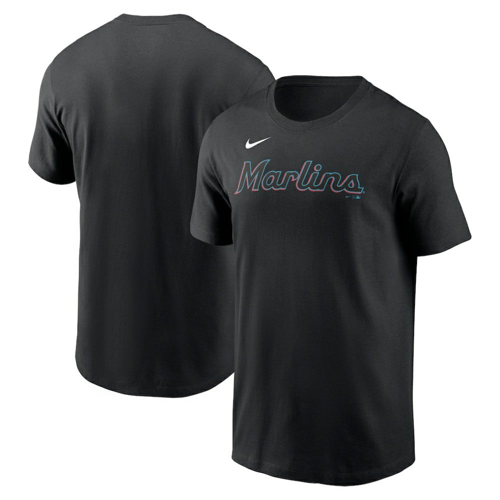 Miami Marlins Nike Fuse Wordmark T-Shirt - Black T-shirts