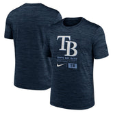 Tampa Bay Rays Nike Large Logo Velocity T-Shirt - Navy T-shirts