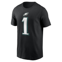 Jalen Hurts Philadelphia Eagles Player Name & Number T-Shirt - Black T-shirts