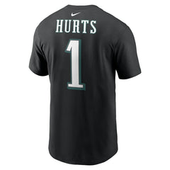 Jalen Hurts Philadelphia Eagles Player Name & Number T-Shirt - Black T-shirts
